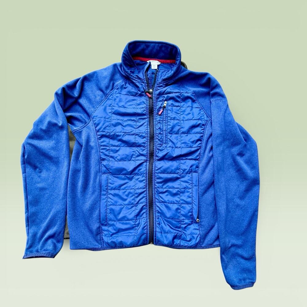 Orvis Fleece Lightweight Quilted Men's Full Zip Jacket Royal Blue Size M Outdoor